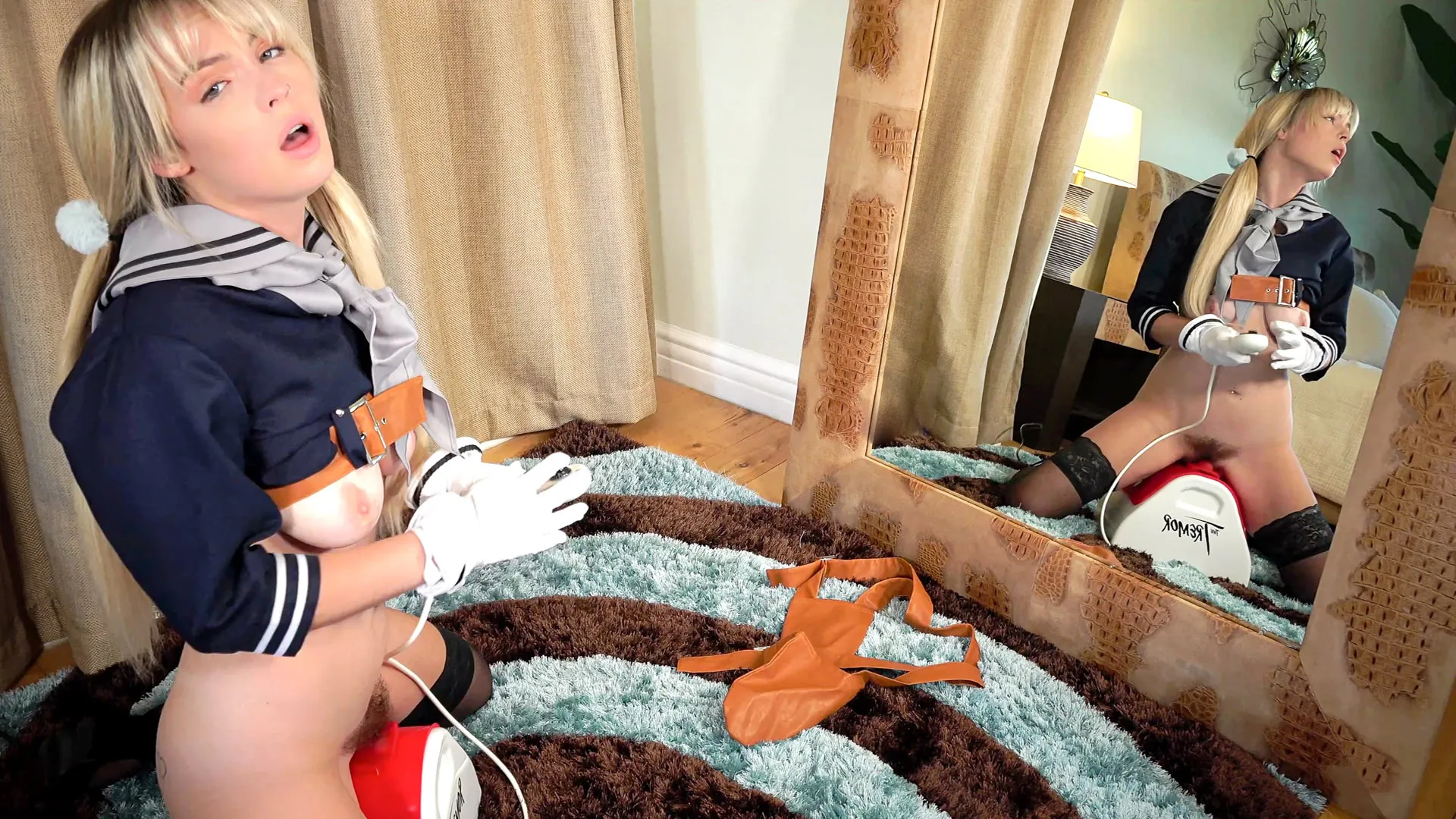 Cosplay Cutie Lilly Bell Rides The Sybian