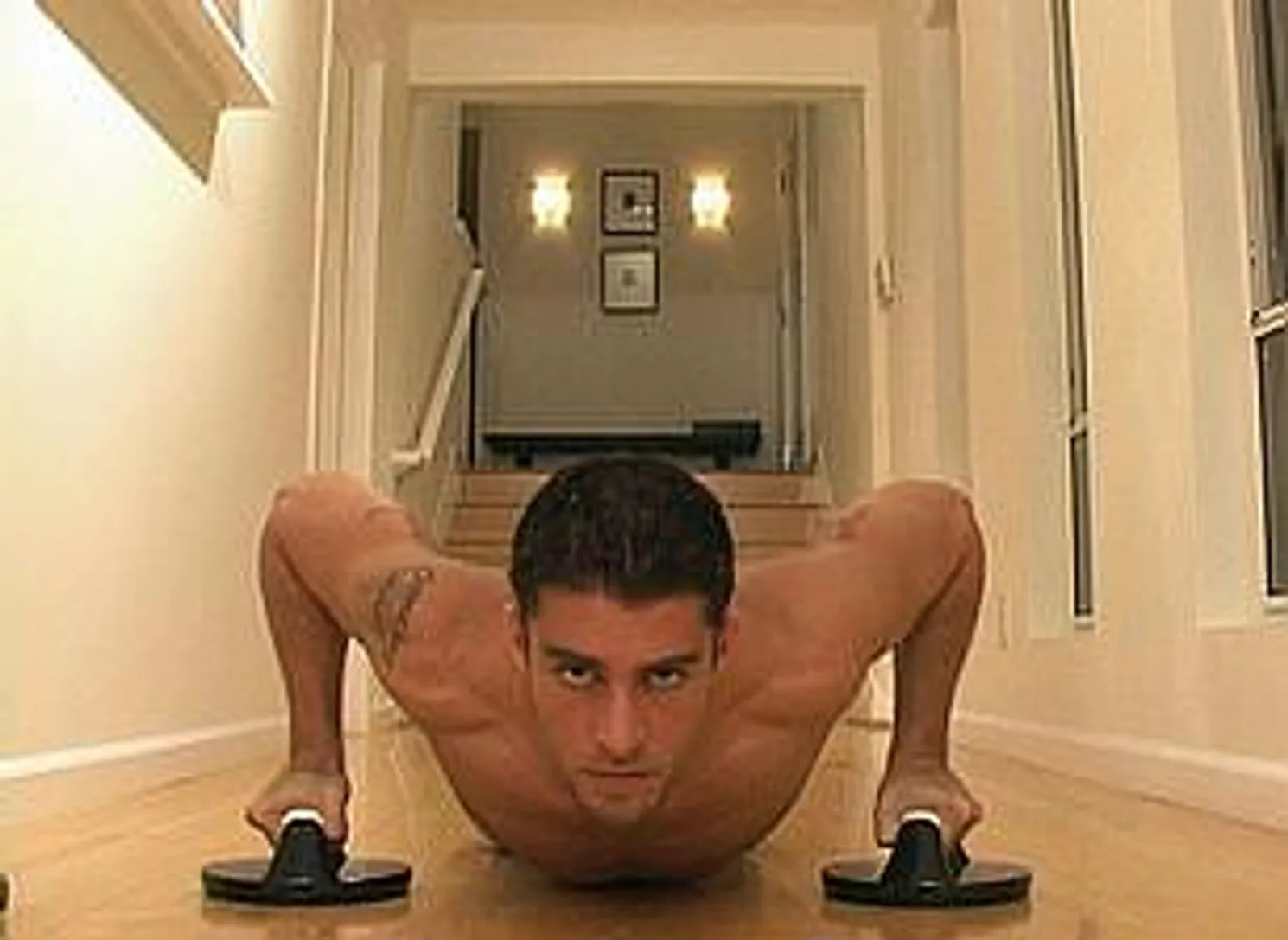 Cody strokes his cock under water