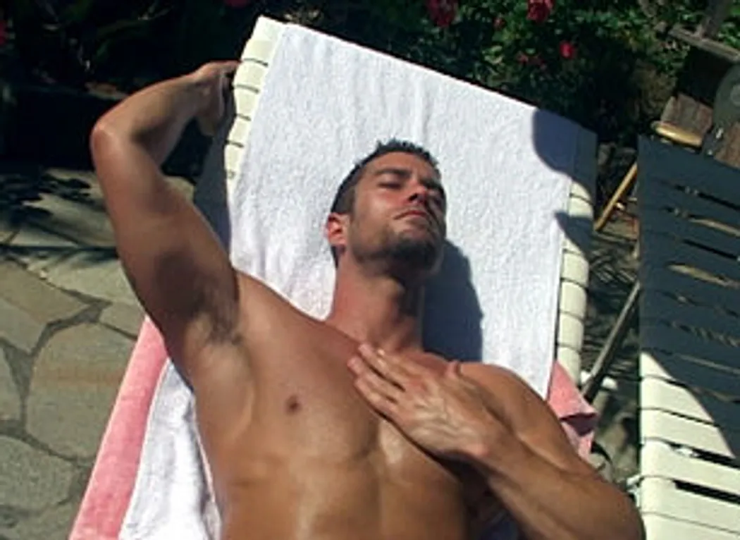 Jerking off by the pool