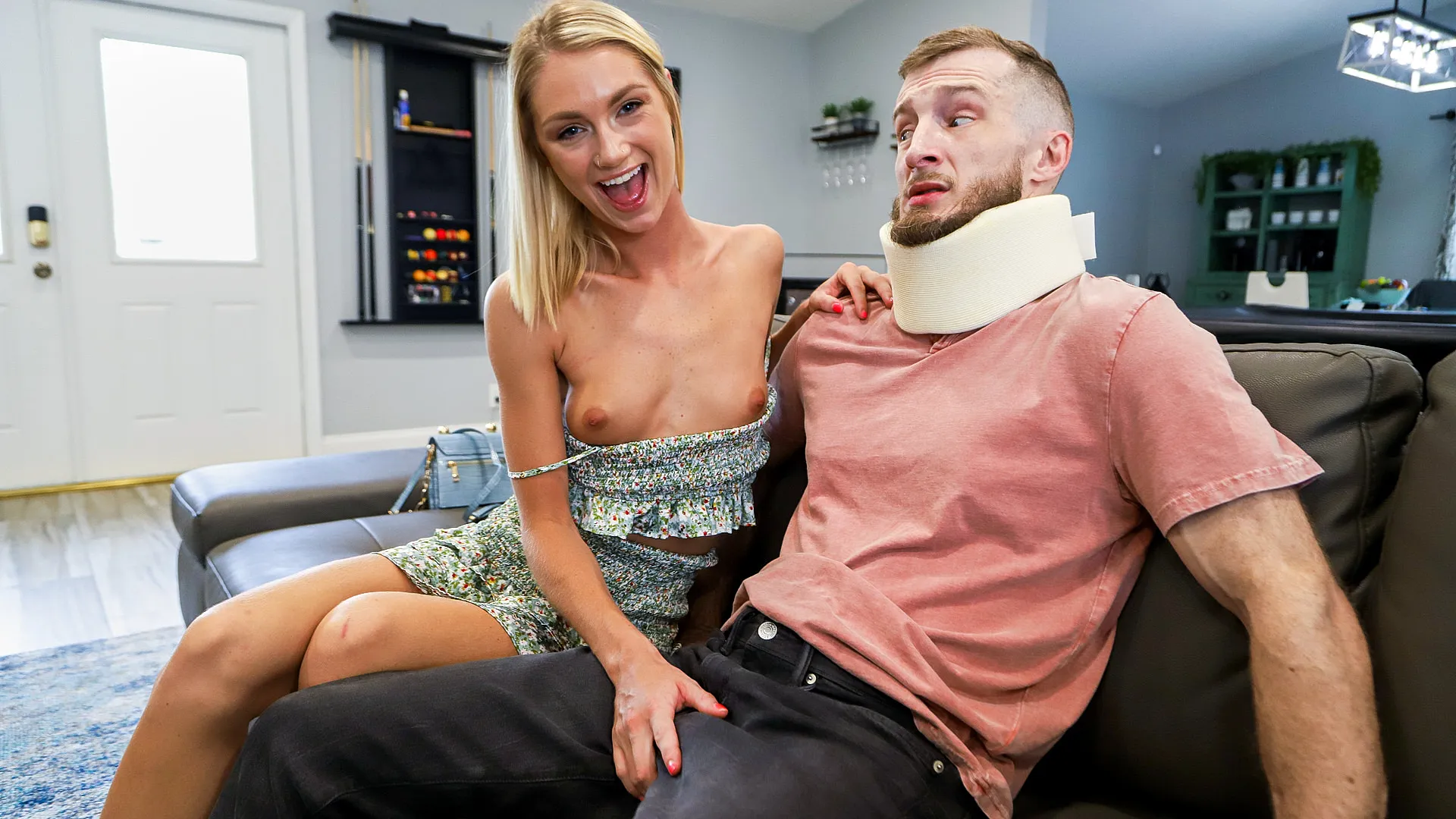 Perverted Teen Stepsister Takes Advantage of Injured Stepbrother