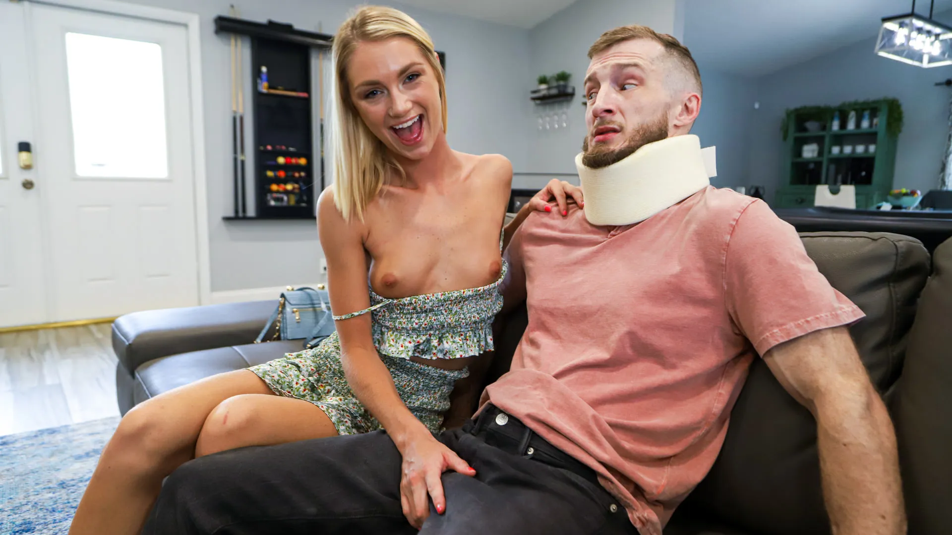 Perverted Teen Stepsister Takes Advantage of Injured Stepbrother