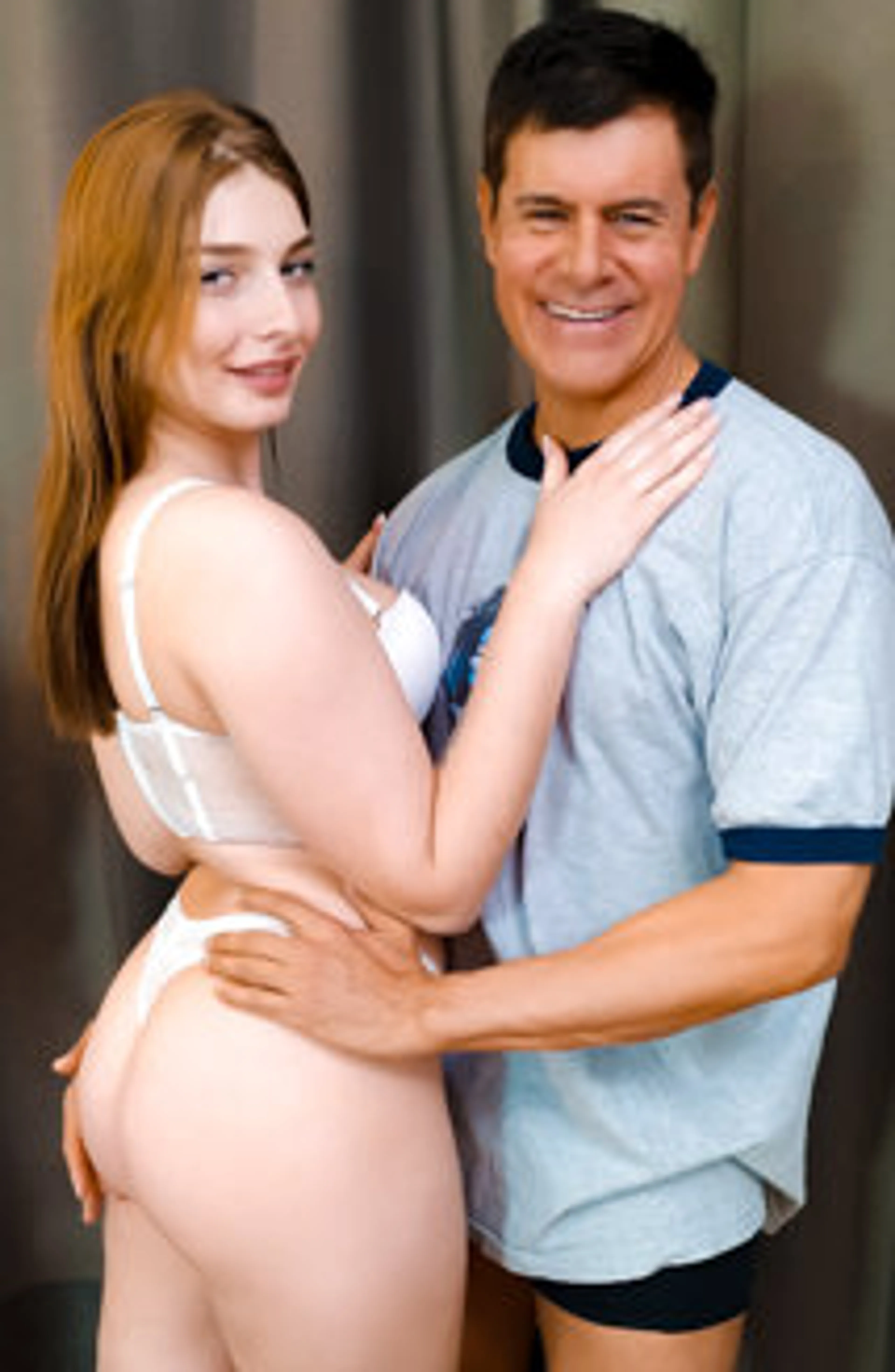 Pretty Redhead with an Amazing Booty Makes a Big Cock Cum Twice in POV on her First Day in Porn