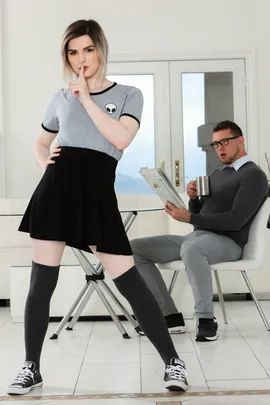 Trans Ella fucks her stepdad. Oral and anal Trans sex