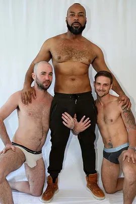 Take two straight dudes, sitting around on a Saturday afternoon, have their "bestie" girlfriends go to Vegas for a bachelorette party, and you know something's gonna go down. Especially when the buddies -- Jackson Reed and Alex Mason -- get horny. They're bored with the sports, so they've turned to porn...which turns into a "JO session". What Alex hasn't told Jackson as they're beating their meat is a third dude is on the way over! His name is Ray, and the last time Alex's girlfriend was out of town, and Alex was horny, he ended up at a dirty bookstore. In the video arcade section. One word: "gloryhole". Well, Alex and Ray have been "buddies" ever since, and that's all good with Jackson. It doesn't take long for Jackson and Alex to start working on Ray's big, black dick! Their puckered "man pussies" are hungry, too! Ray opens both lads up to their max before blowing his thick, creamy load over both "bois"...before they spray their jizz everywhere. Talk about a fun Saturday afternoon! Take two straight dudes, sitting around on a Saturday afternoon, have their "bestie" girlfriends go to Vegas for a bachelorette party, and you know something's gonna go down. Especially when the buddies -- Jackson Reed and Alex Mason -- get horny. They're bored with the sports, so they've turned to porn...which turns into a "JO session". What Alex hasn't told Jackson as they're beating their meat is a third dude is on the way over! His name is Ray, and the last time Alex's girlfriend was out of town, and Alex was horny, he ended up at a dirty bookstore. In the video arcade section. One word: "gloryhole". Well, Alex and Ray have been "buddies" ever since, and that's all good with Jackson. It doesn't take long for Jackson and Alex to start working on Ray's big, black dick! Their puckered "man pussies" are hungry, too! Ray opens both lads up to their max before blowing his thick, creamy load over both "bois"...before they spray their jizz everywhere. Talk about a fun Saturday afternoon!