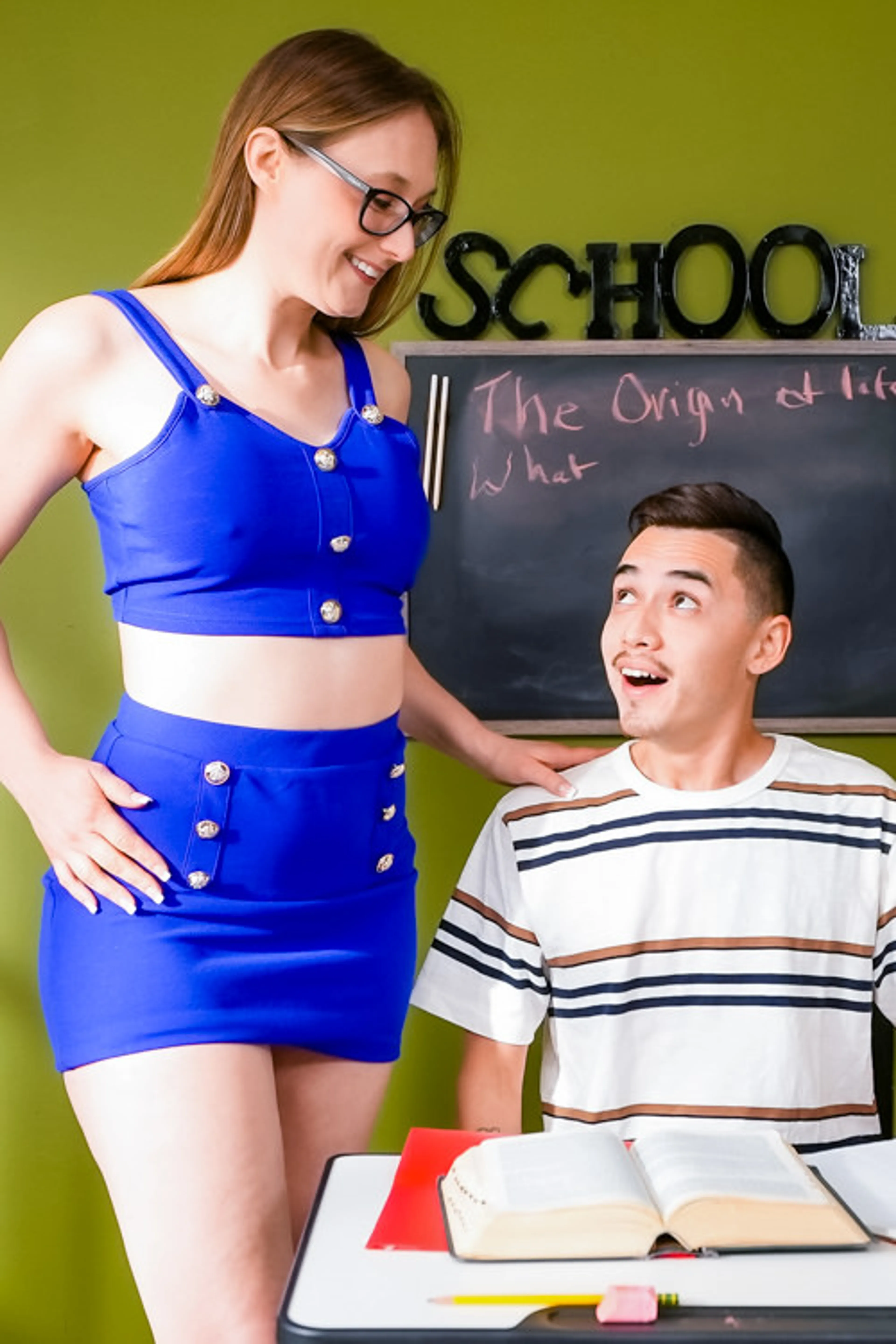 Slutty Stepmom Gives A Special Lesson For His G.E.D.