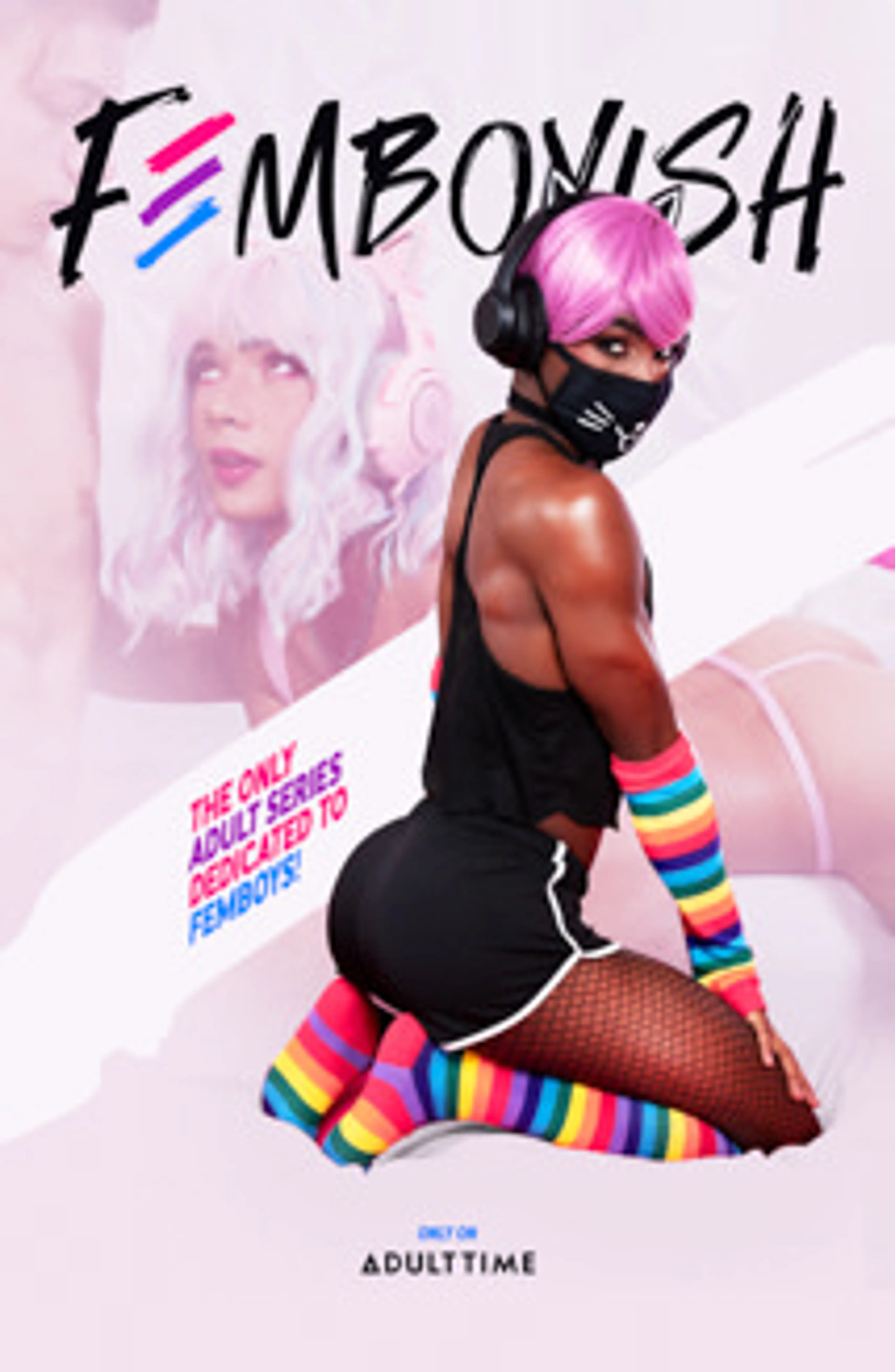 Ticklish Femboy Gets Pounded Through Ripped Fishnets