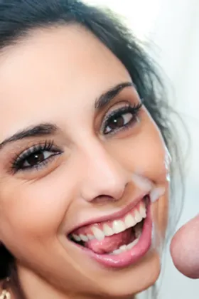 Trinity St. Clair loves sucking cock and get her face coated