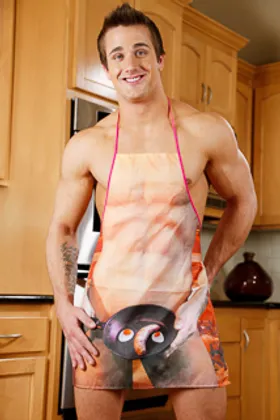 Athletic Noah Storm masturbates in the kitchen till climax!