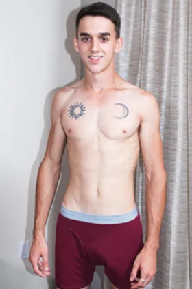 Watch a young stud strokes his meaty cock in solo scene