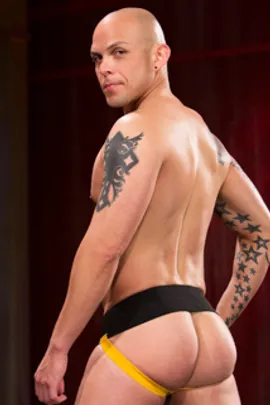 Christian slams a monster-size butt-toy in Randall's hole!